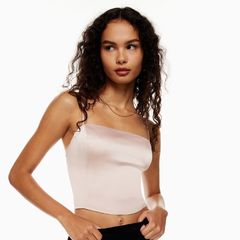 Aritzia  Sunday Best Blush Pink Satin Camisole